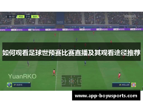 如何观看足球世预赛比赛直播及其观看途径推荐